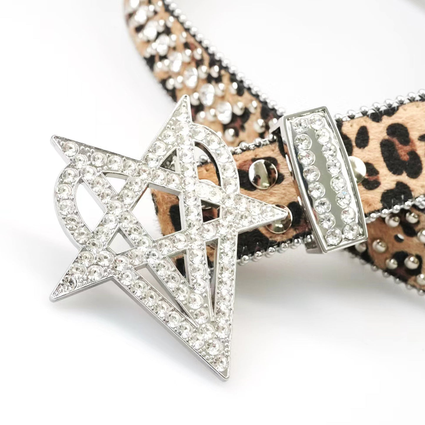 "OVD STUDDED BELT" - LGHTLEOPARD